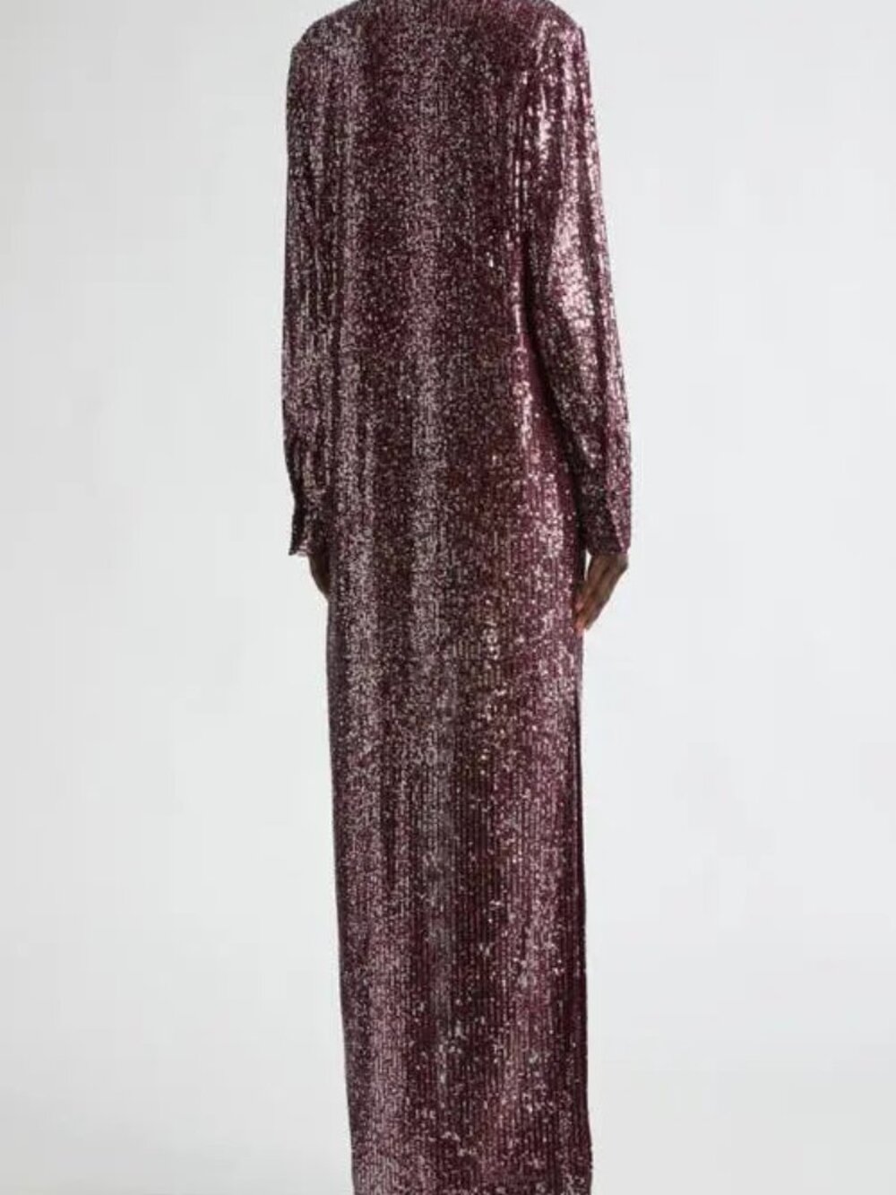 St. John sequin embroidered long sleeve gown - Oxblood - XS - Picture 2 of 5